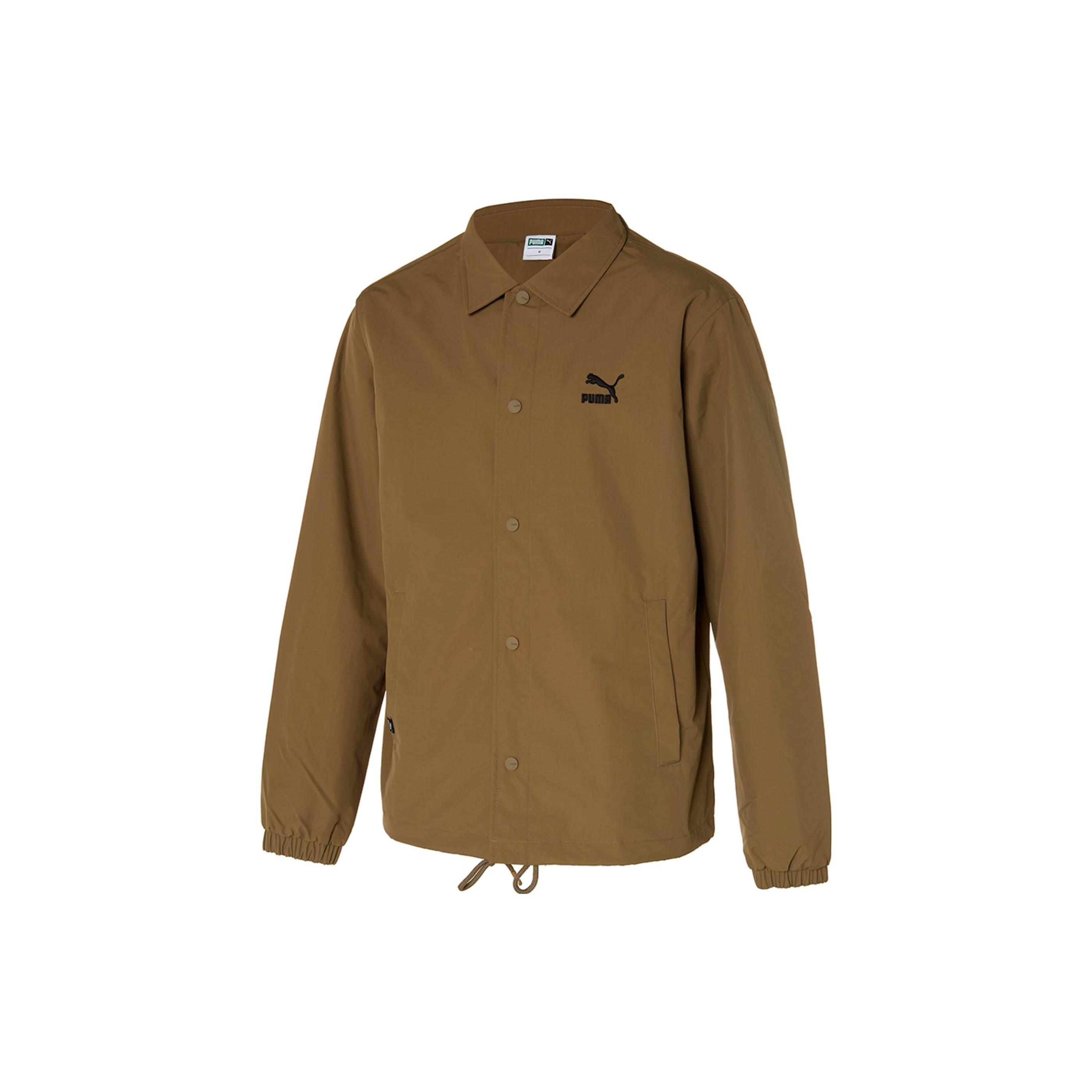 

Puma Однотонная куртка на пуговицах с вышитым логотипом Мужские куртки Коричневый 929793-02 M