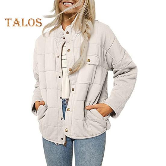 

Женское зимнее пальто с воротником-стойкой, защитой шеи, плотным однотонным узором, длинными рукавами, нагрудным карманом, кардиганом на пуговицах для повседневных поездок на работу и путешествий 2XL белый