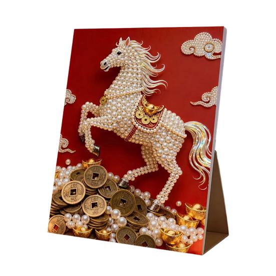 Faux Pearl Art DIY Kit 3D Butterfly Landscape Mosaic Stress Relief Craft for Adults Teens Pre-Printed Canvas with Glitter Resin