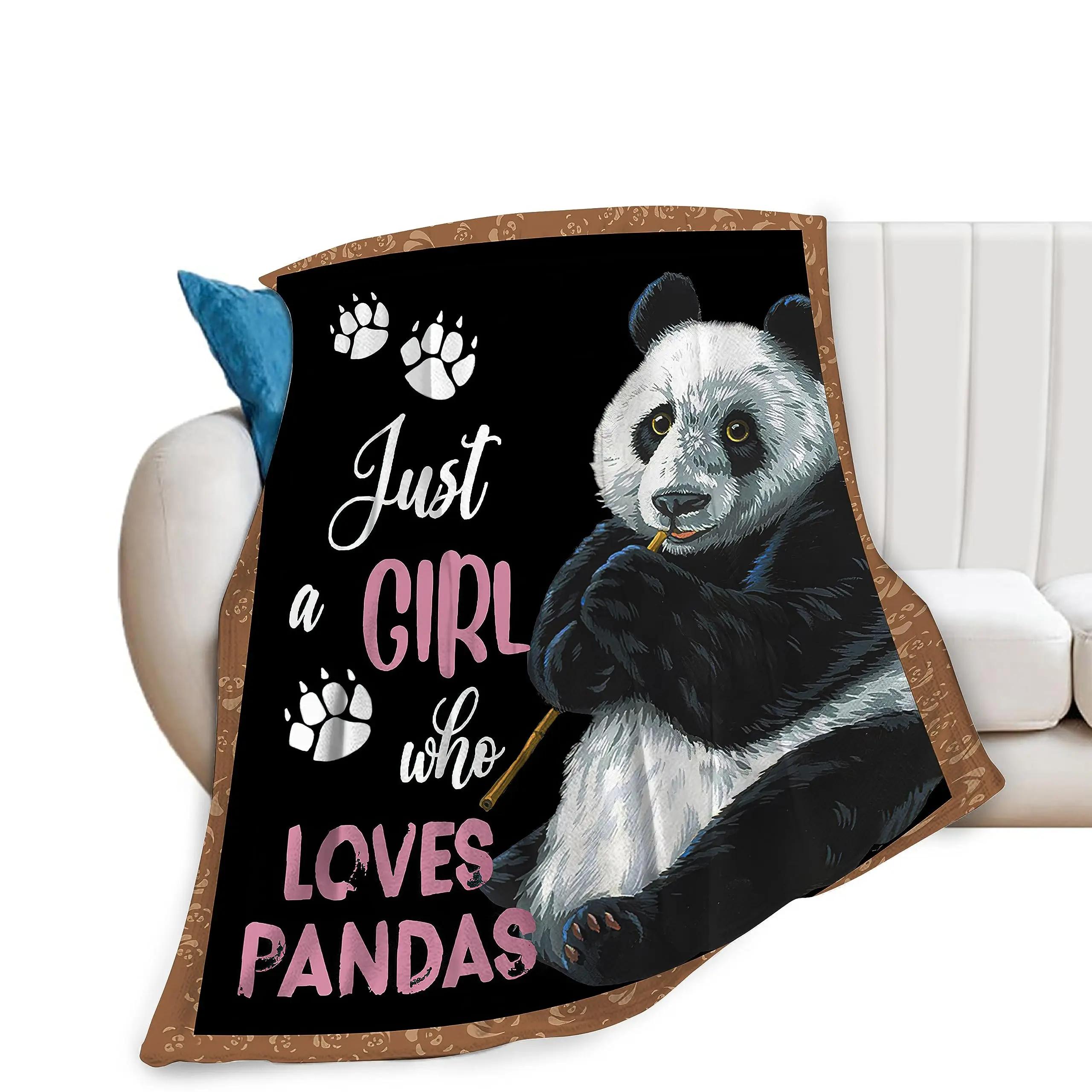 

Panda Blanket Cartoon Print Fluffy Blanket for Children Panda Lovers, Flannel Fleece Soft Warm Throw Blanket for Bed Couch Chair 75x90cm