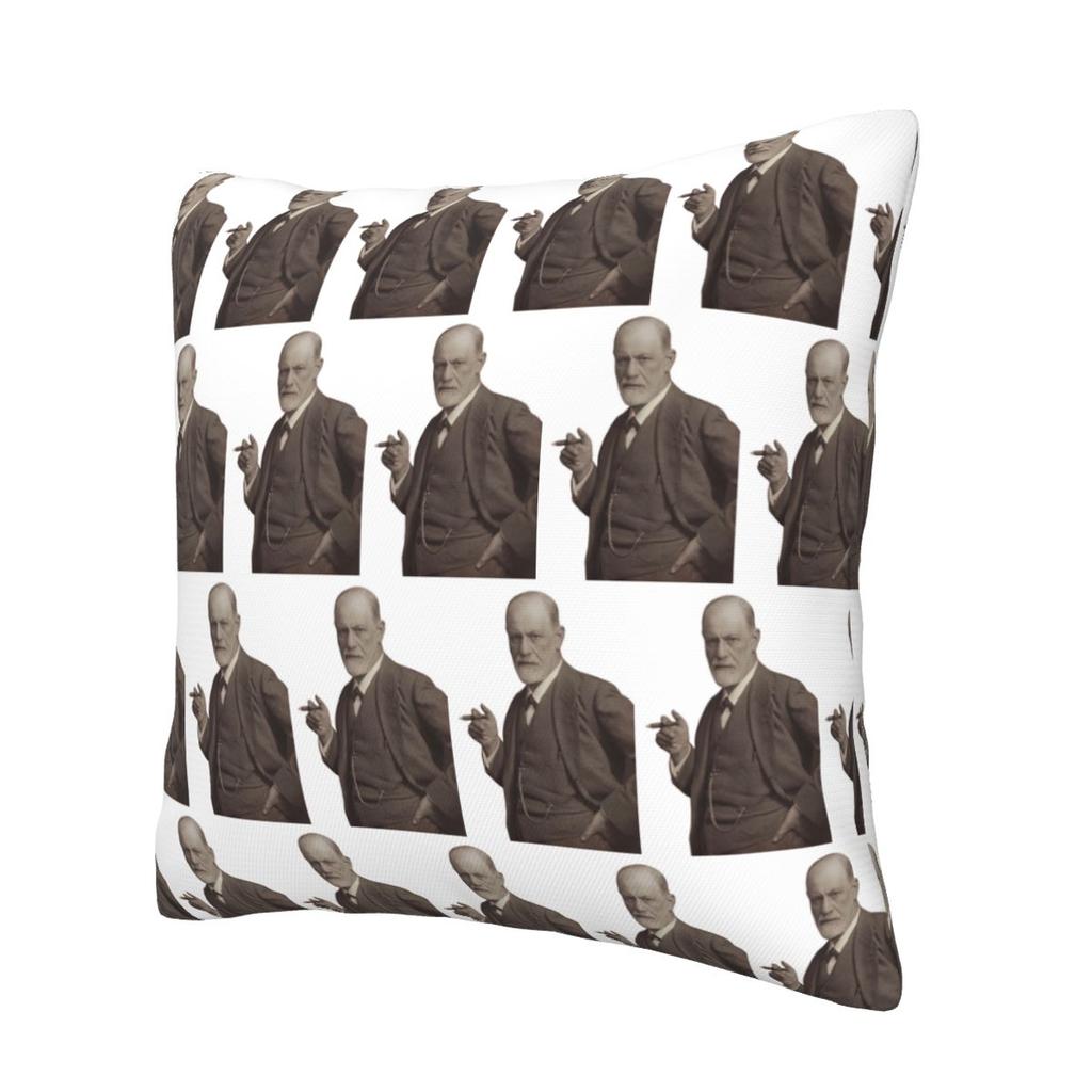 Freud With Cigar Blush Pink Square Pillowcase Pillow Cover Cushion Zip Decorative Comfort Throw Pillow for Home Car