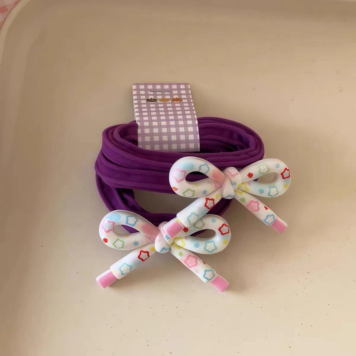 Korean Style Kids Elastic Bow Knot Hair Tie - Cute Double Ponytail Rubber Band