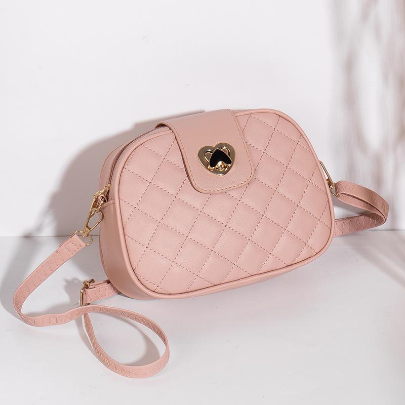 Casual Embroidery Rhombus Shoulder Crossbody Camera Bag New Versatile Love Lock Women's Bag