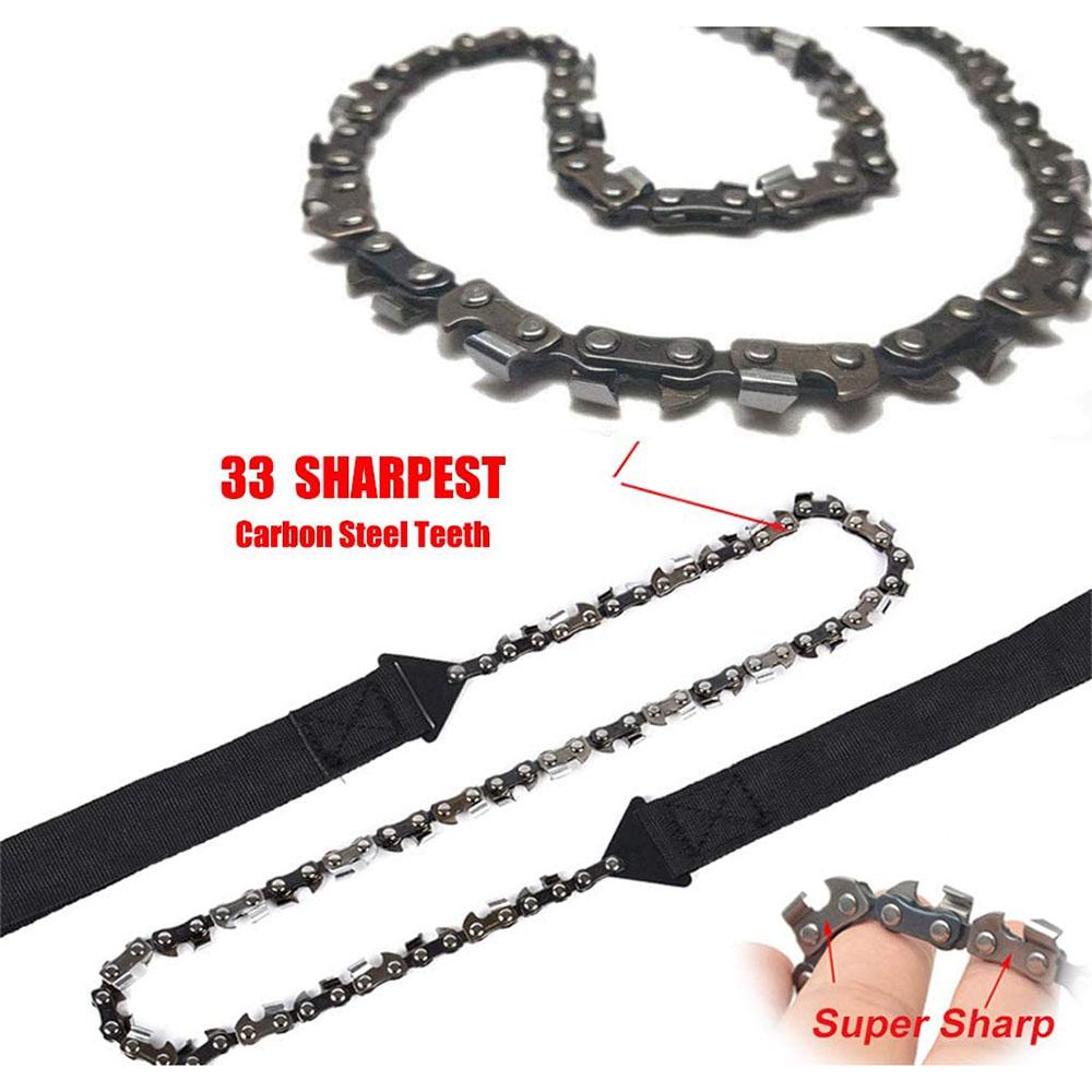 24 Zoll Survival Taschenkettensäge Klappsäge Kette 11 Gezahnte 3x Schneller Handsäge Mit Gurten Campingsäge Zum Holzsägen