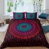 Mandala Purple Galaxy Duvet Cover Boho Chic Petal Flower Bohemian Meditation Gypsy Hippie Floral Exotic Retro Decor Women Gifts