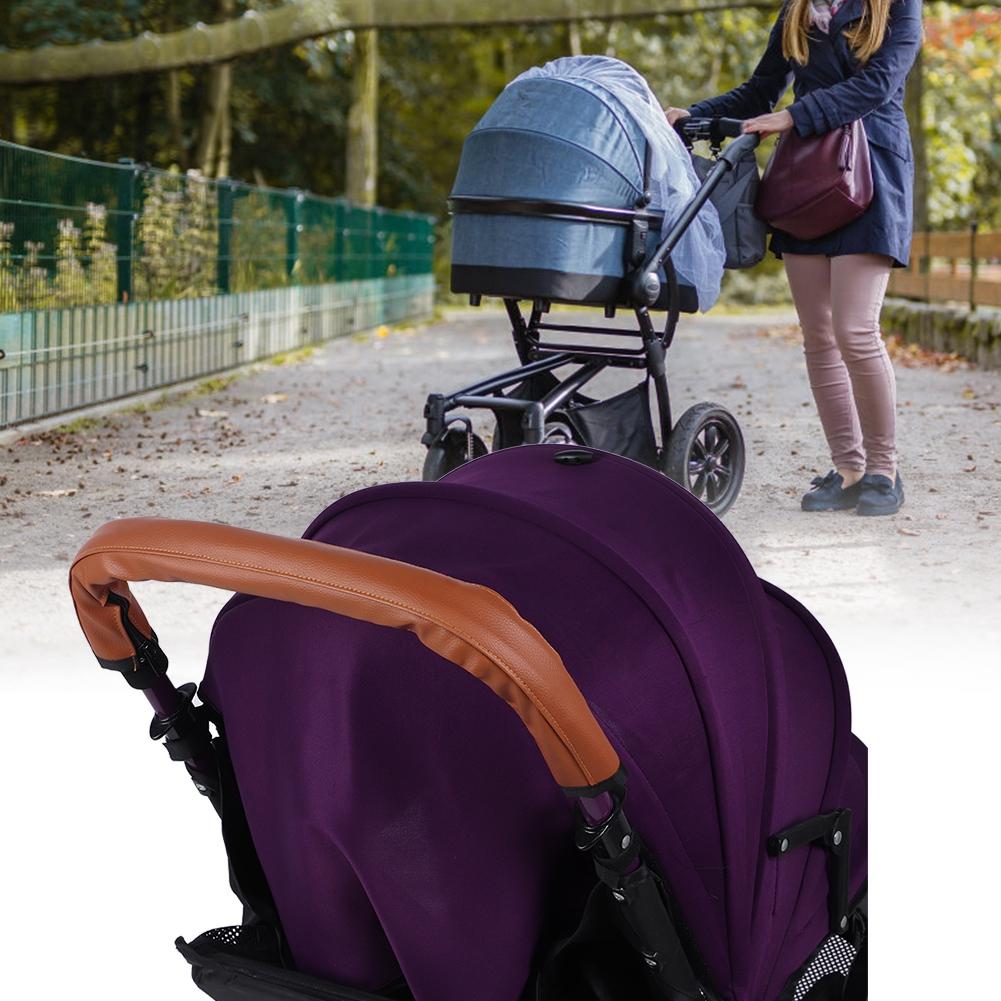 

Washable Removable Soft Baby Stroller Armrest Grip Handle Cover Stroller AccessoriesBrown коричневый