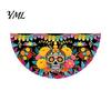 Durable Polyester Bunting Day of The Dead Skull Banner, Marigold Print Fiesta Decorative Wall Hanging Flag, Colorful Sugar Outdoor Yard Party