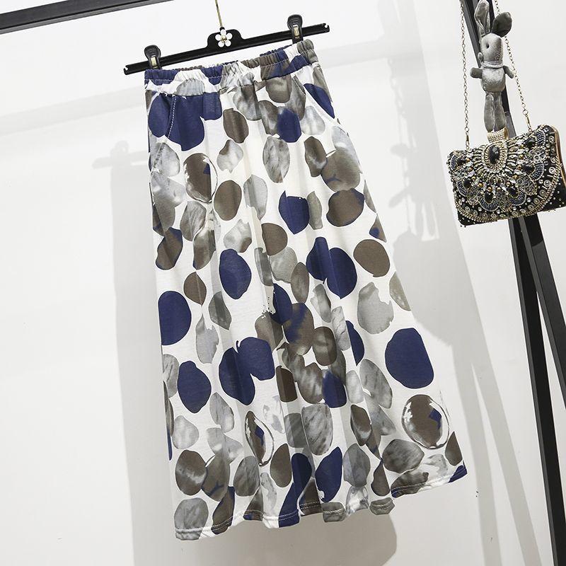 

Летняя женская юбка-полуюбка А-силуэта с цветочным принтом Юбка-зонтик с большим принтом Swing Юбка средней длины XL