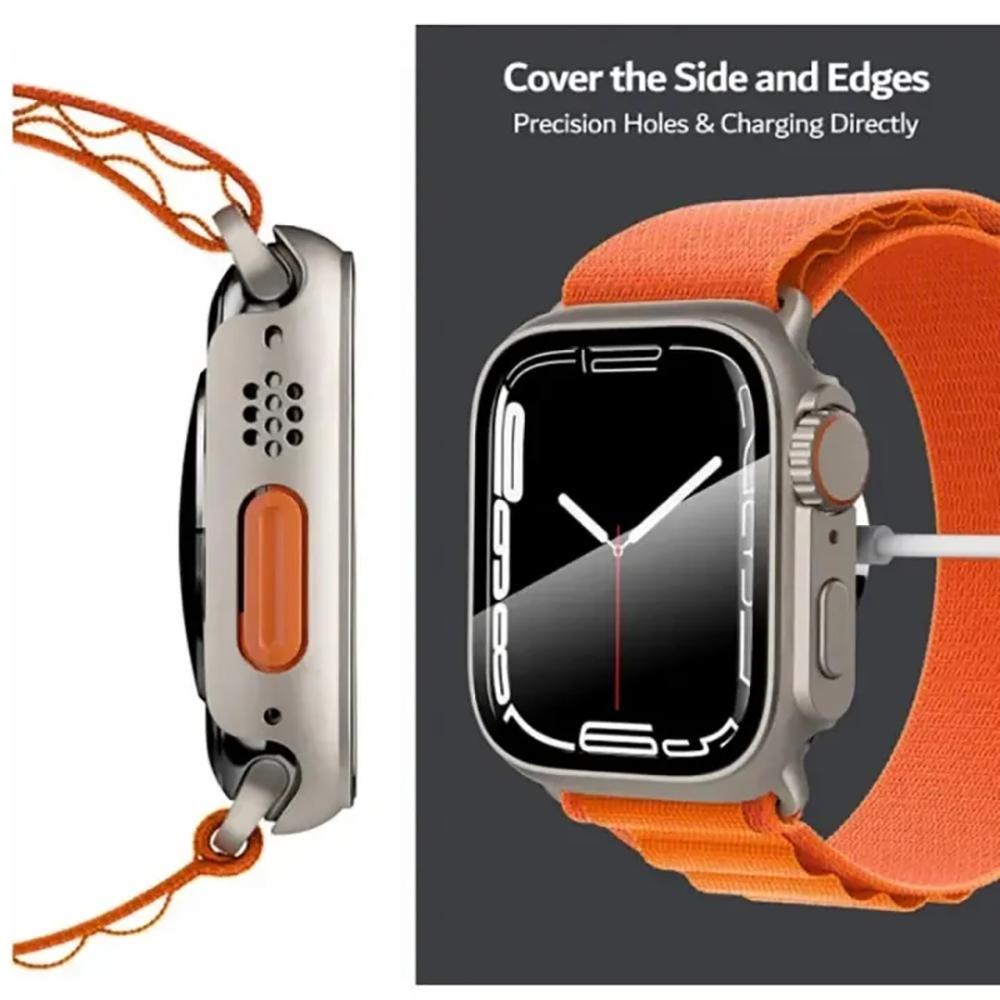 Schutzfolie Abdeckung für Apple Watch 44mm 45mm 40mm 41mm Hartes PC Front Rückseite Stoßfänger Hülle für IWatch 9 8 7 6 5 4 Wechsel zu Ultra