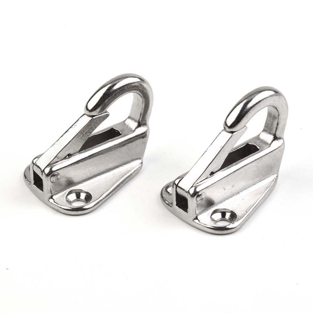 2Pcs 316 Stainless Steel Spring Locked Fender Hooks Practical Marine Spring Snap Hook  Tug Ship