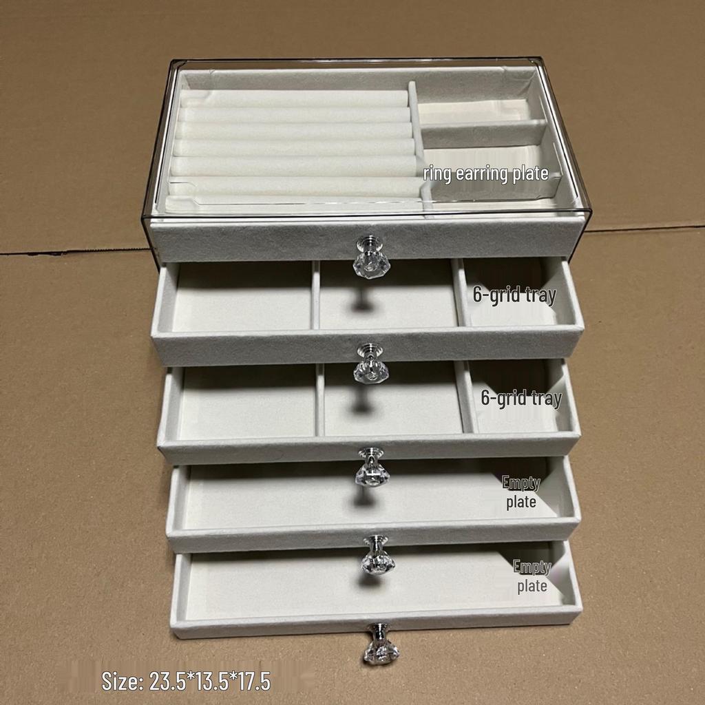Five-Layer Acrylic Jewelry Storage Box - Earring, Necklace, Ring Organizer with Large Capacity and High-End Design