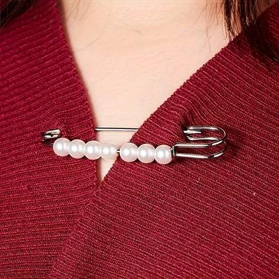 2 Stück Brosche Anti-Exposition Taillenband Befestigungsschnalle Anti-Perlen Sicherheitsnadel Multifunktionsbroschen für Damen Taillenschnalle