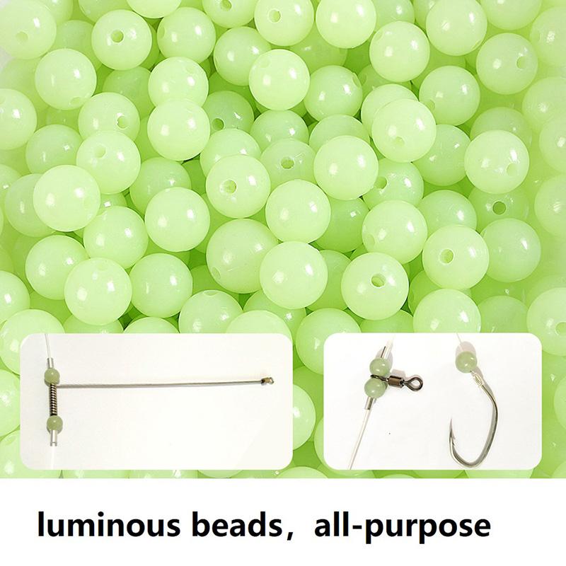 1PC Luminous Beads Angeln Space Beans 4mm 5mm 6mm 100pcs/bag Gummiköder Licht Glowing Float Bälle für Outdoor Angelgeräte