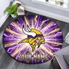 Custom Name Minnesota Vikings2 Round Area Rug,Carpet Rug for Living Room Bedroom Sofa Playroom Decor,Non-slip Floor Mat