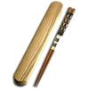 Chopsticks and Chopstick Case Set, 23cm, Hand-Carved Chopsticks, Red, Wood
