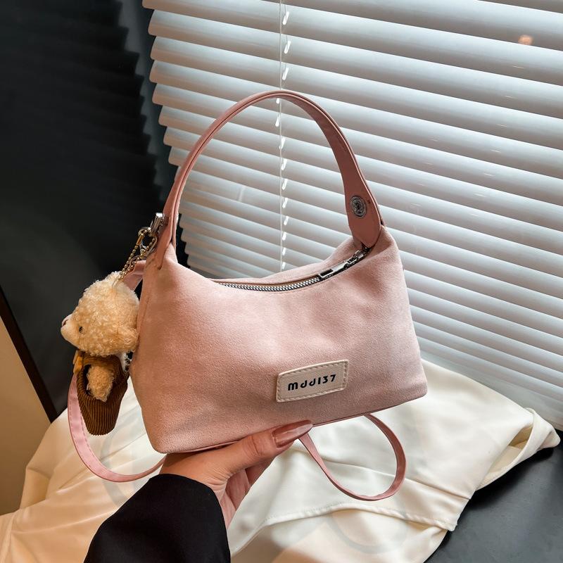 

Модная портативная сумка через плечо, высококлассная джинсовая сумка-пельмень, нишевый дизайн, универсальный женский трендовый рюкзак Without pendant розовый