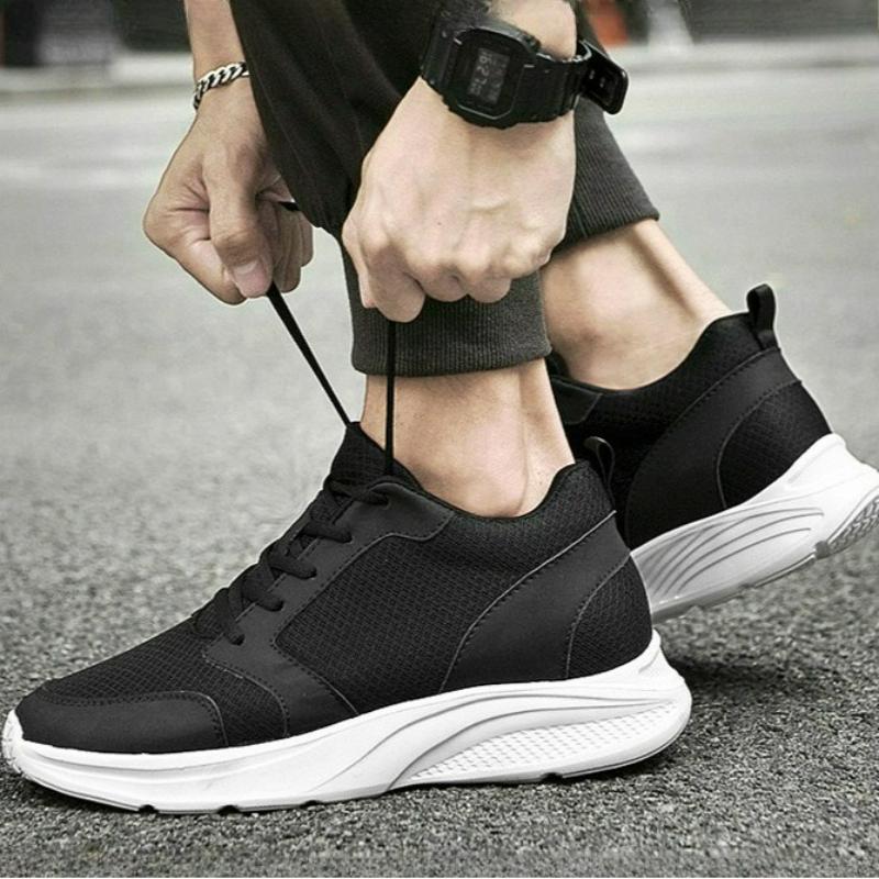 Scarpe da uomo con rialzo Sneakers per aumentare l'altezza Scarpe casual alla moda con lacci Scarpe bianche da esterno per rialzo interno 4-10 cm Scarpe da uomo