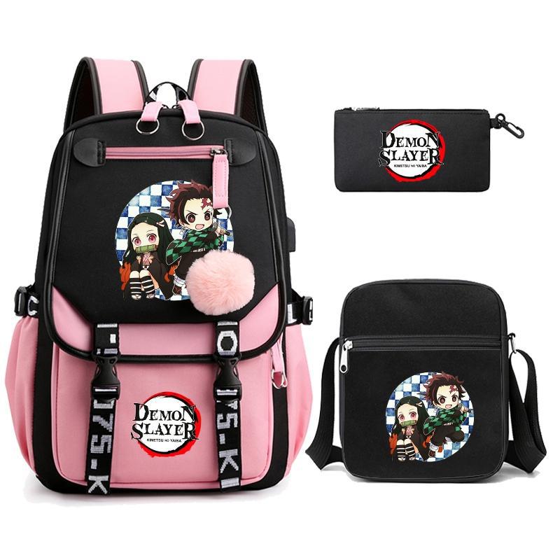 Hot-selling Ghost Extinguishing Peripheral Animation Backpack Campus Trend Primary and Secondary School Students Schoolbag Pencil Bag Shoulder Bag