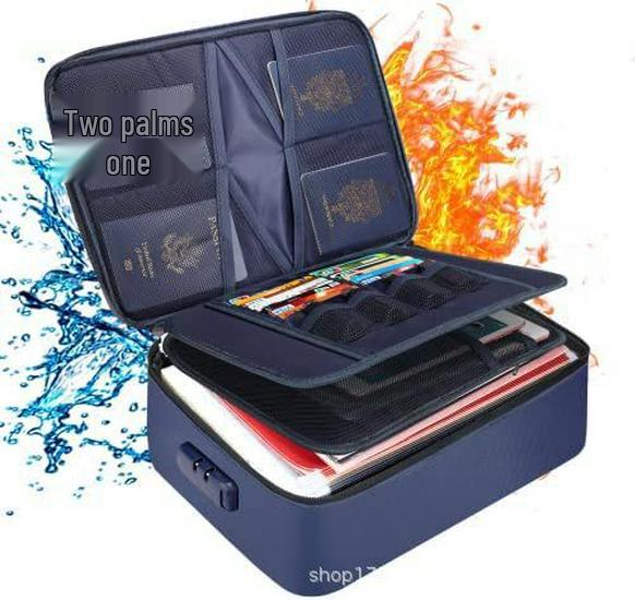Fireproof Multi-Layer Document Organizer: Large-Capacity Passport & Certificate Storage Bag