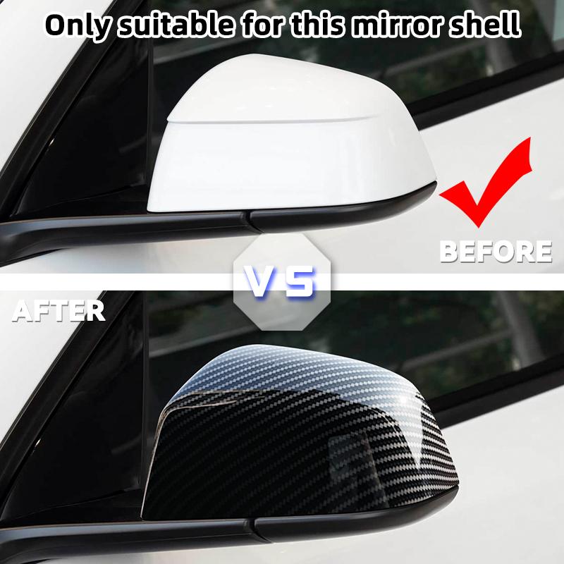 For Tesla Model Y Juniper 2025 Carbon Fiber Rearview Mirror Cover Perfect Fit Carbon Fiber Rearview Mirror Housing
