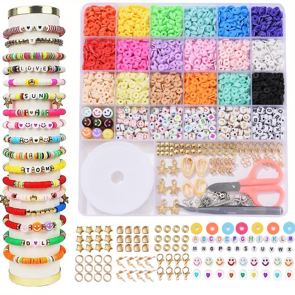 Polymer Clay Bead DIY Bracelet Kit - Beading Materials & Accessories Set