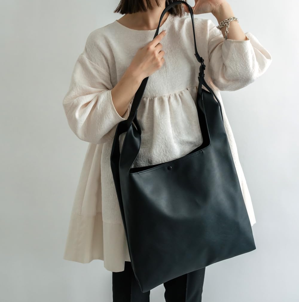 Rename Faux Leather 2-Way Marche Bag with Shoulder Strap RSG23036