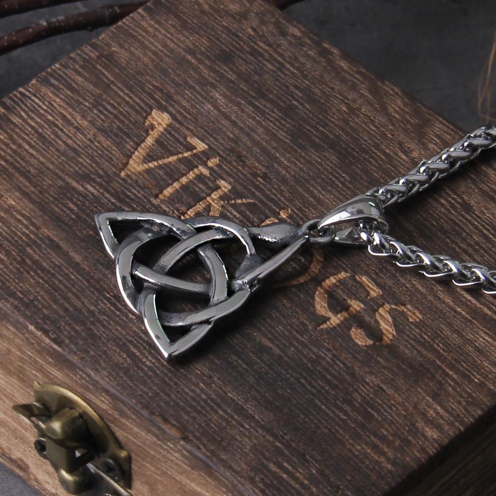 Men's Viking necklace, punk talisman, classic necklace, Nordic style, snake, Celtic knot pendant