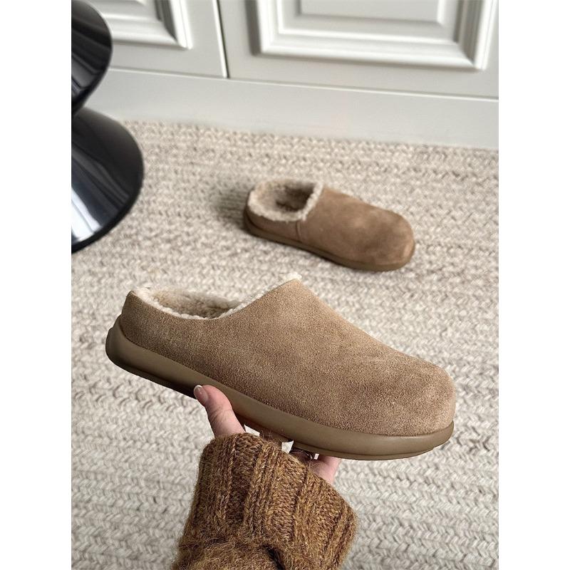 Winter new bag head wool slippers small potatoes ugly cute shoes fluffy slippers women's outer wear