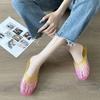 Women's Summer Crystal Toe Cover Non-Slip Jelly Flat Sandals for Outdoors and Home