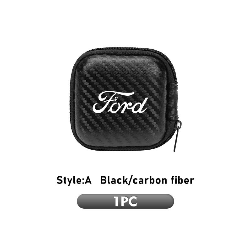 JQOZ8 Car Earphone Storage Box Mini EVA Poratable Headset Bag For Ford Fiesta Ranger Mondeo Escape Ecosport Fusion Explorer