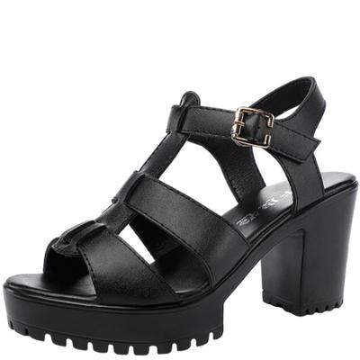 Kleine Größe 32-43 Mode Dicken Boden Plattform Sandalen Sommer Block High Heels Gladiator Sandalen Frauen Schuhe Modell Büro