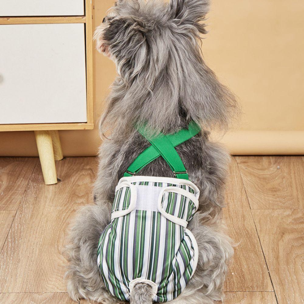 Striped Design Dog Diaper Suspenders Washable Pet Physiological Pants  Puppies Period