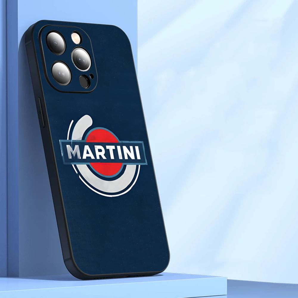 Renn M-Martini Logo Handyhülle Schwarz Weich Für Iphone 16 15 14 13 11 12 Pro Max Xr X Xs 8 7 Plus
