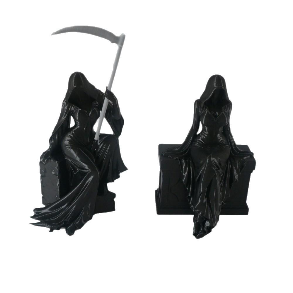 3D Printed Gothic Female Grim Reaper Desktop Ornament
