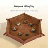 Hexagonal PU Leather Dice Tray - Board Game Accessories & Sundries Storage Box