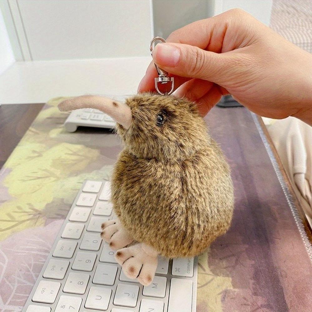 12cm Cute New Zealand Kiwi Bird Plush Pendant Simulation Stuffed Animal Kiwi for Christmas Gift Bird Keychain