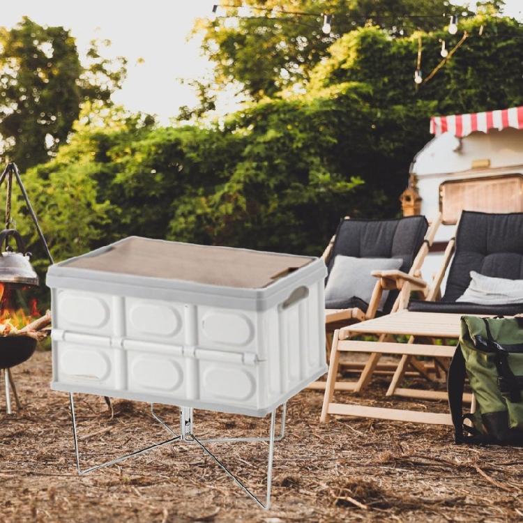 Camping Foldable Metal Stand Metal Luggage Rack Portable Folding Coolers Stand Storage Box Brackets Easy to Carry