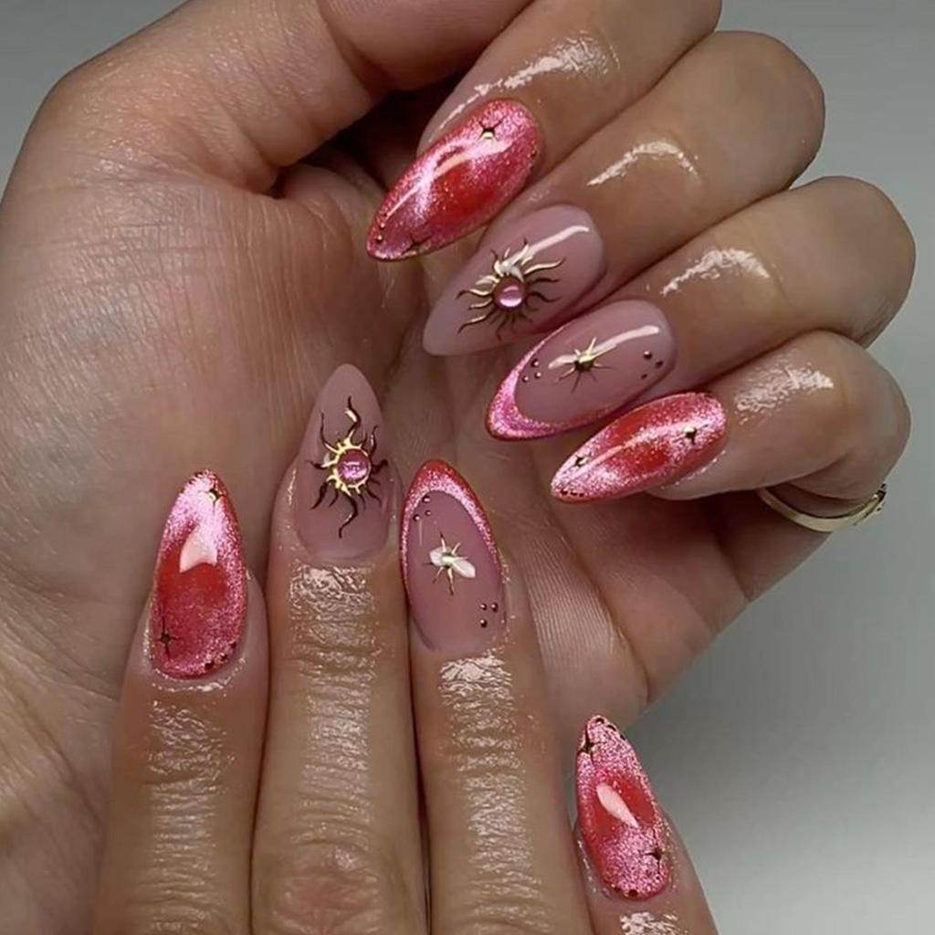 High-End French Almond Press-On Nails - Medium-Long, Stylish & Elegant