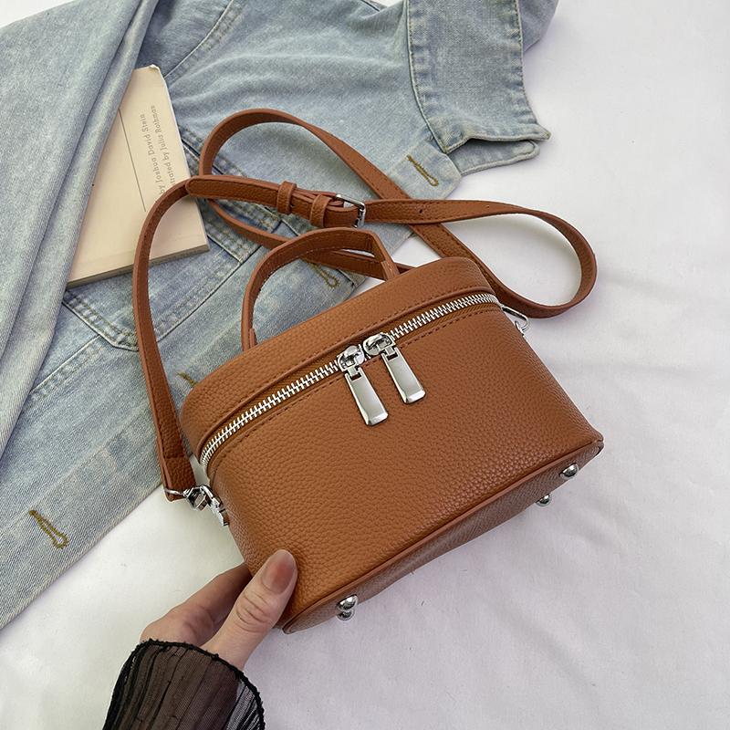 Lichee Pattern Leather Women's Crossbody Bag Fashion Mini Designer Handbag Quality PU Women's Small Phone Purse Box Lipstick Bag