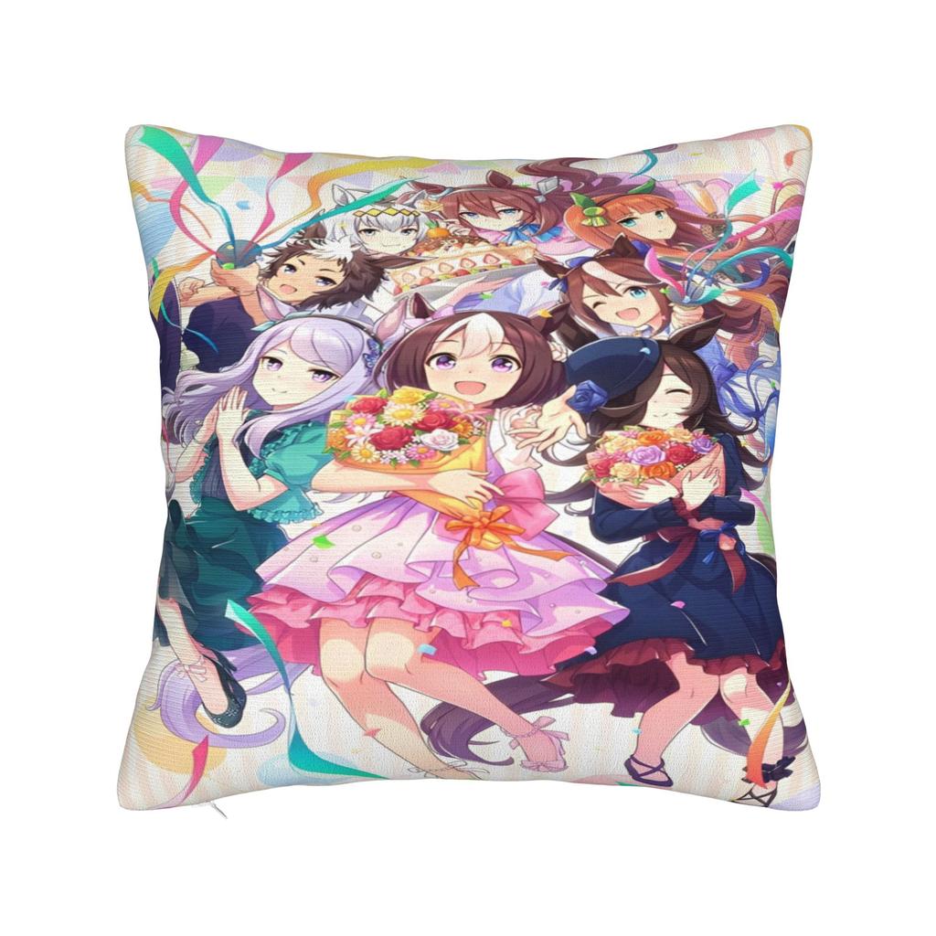 Car Decorations Uma Musume Anime Cartoon Pillowcases Merch Pillow Cover Square Multiple Sizes