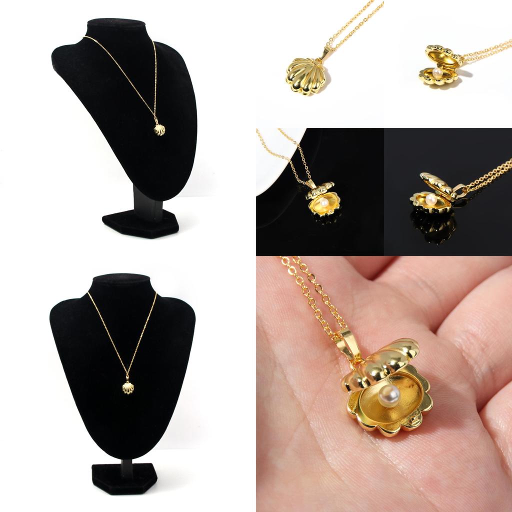 Collier pendentif sirène en coquillage et perle, style vintage, idéal comme cadeau