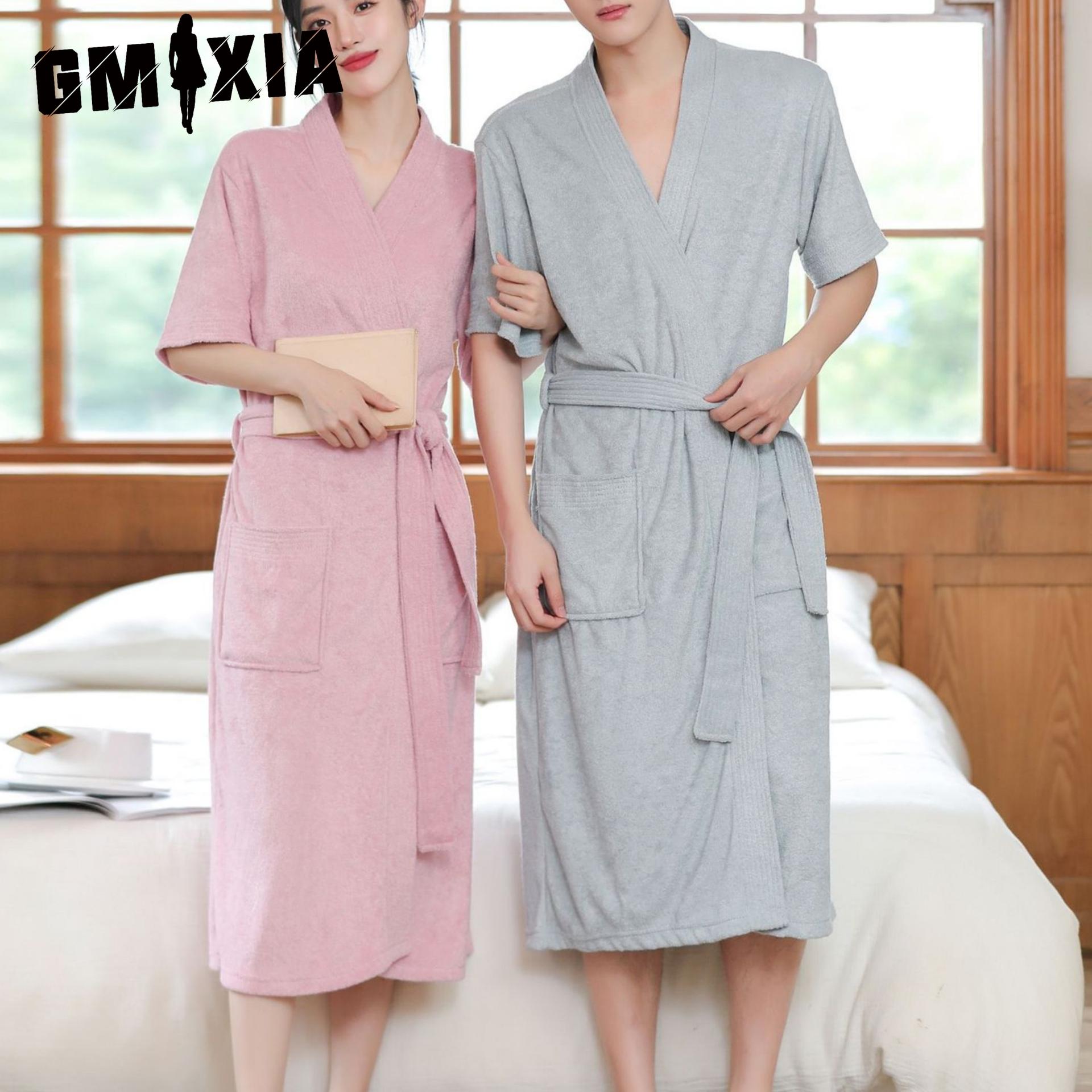 

GMXIA Loose Pajamas, Women s Home Wear, Bathrobes, Towels, Thin Short-sleeved Bathrobes, Water-absorbing and Quick-drying Bathrobes M білий
