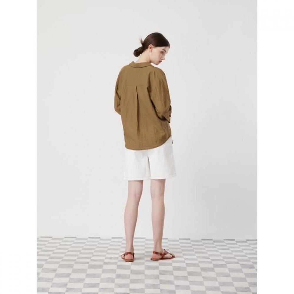 Cc Collect Logo Embroidered Out Pocket Shirt C252psc144