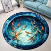 Stone Cave Koi Printed Carp Carp Carp Lotus Pond Pool Room Decoration Carpet Living room and bedroom decoration with soft carpet