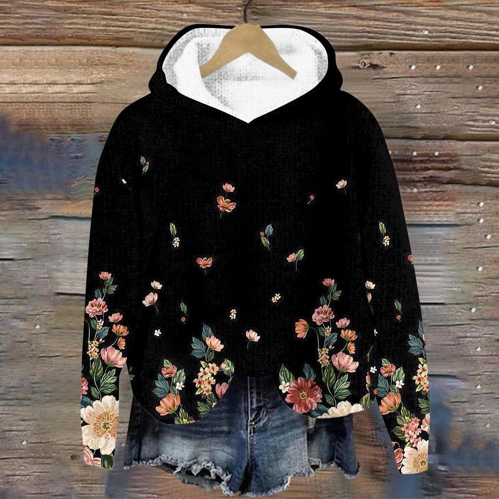 Women's Knit Sweater Cute Shirt Fall Crewneck  Pullover Tops Hoodied Sweatshirt