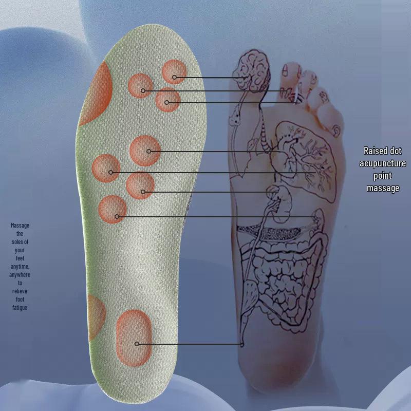 Super Soft Arch Massage Insoles for Men & Women - Shock & Sweat Absorbing, Deodorizing, Perfect for Standing Long Hours