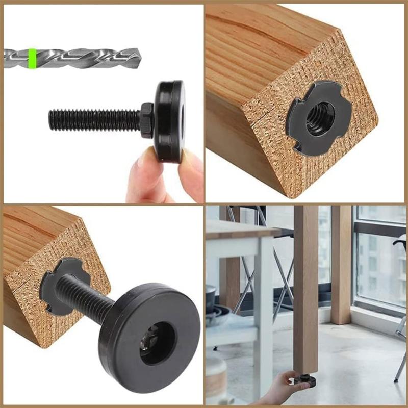 4Pcs Furniture Leg Levelers Support Feet Set With Length Adjustment For Uneven Districts And Home Deck