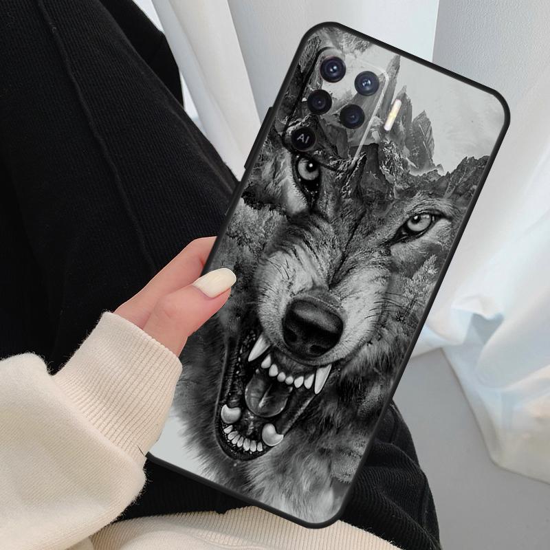 Animal Wolf Howling Case For Oppo A17 A57 A77 A40 A78 A54 A74 A94 A76 A16 A96 A18 A60 A80 A38 A58 A98 A15 A5 Pro