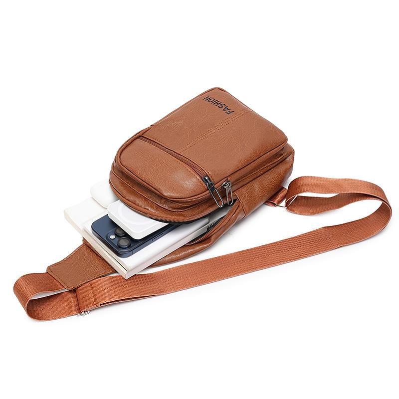 PU Chest Bag Men's Outdoor Shoulder Bag Crossbody Bag