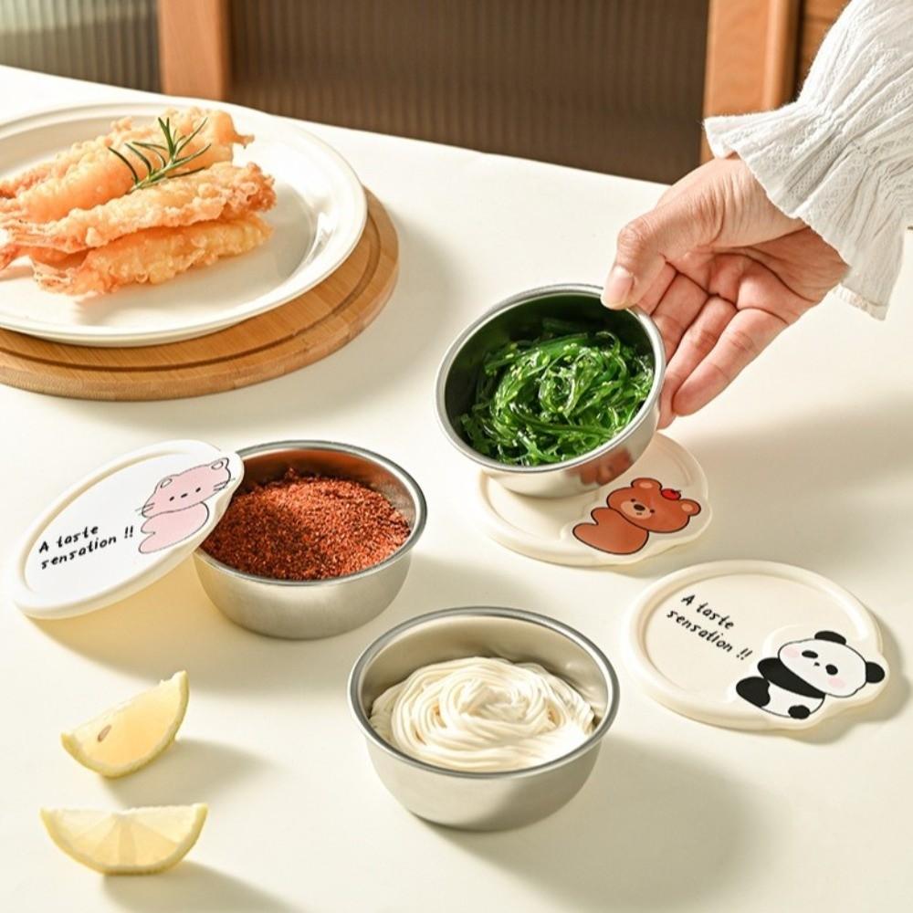 304 Stainless Steel Storage Containers Easy Clean Dipping Dish Portable Sauce Cup  Food Storage